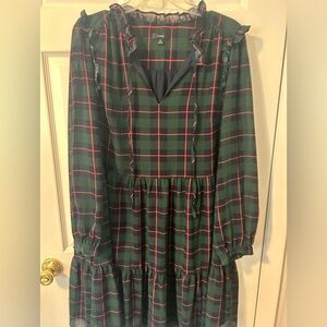 J. Crew Women’s plaid XL tiered dress.